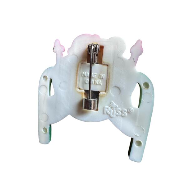 Vintage 80s Russ Polar Bear Pin - Skiing Holiday Winter Snow - Signed - Picture 9 of 10